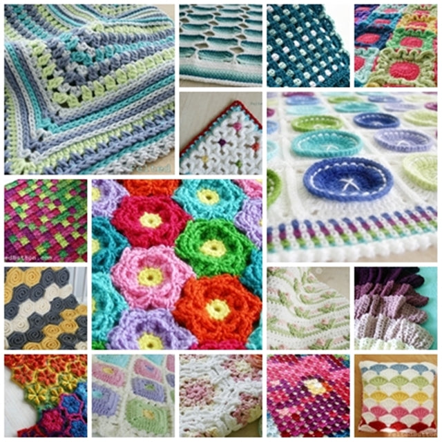 Variety of colorful crochet patterns by by Susan Carlson | Felted Button | Colorful Crochet Patterns