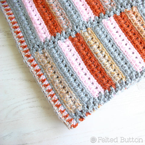 Arlington Blanket | Crochet Pattern | Felted Button