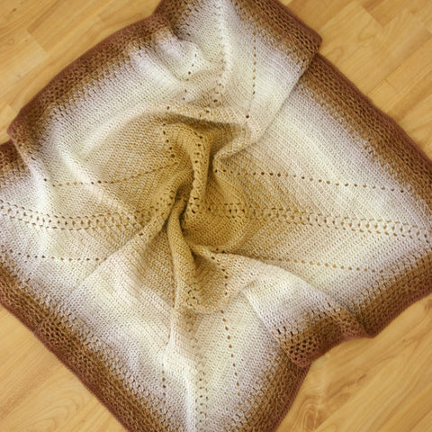 Caramel Whirl Blanket | Crochet Pattern | Felted Button