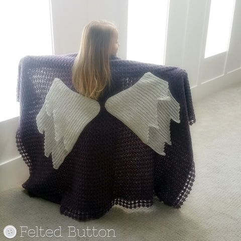 Embraced by Angels Blanket | Crochet Pattern | Felted Button