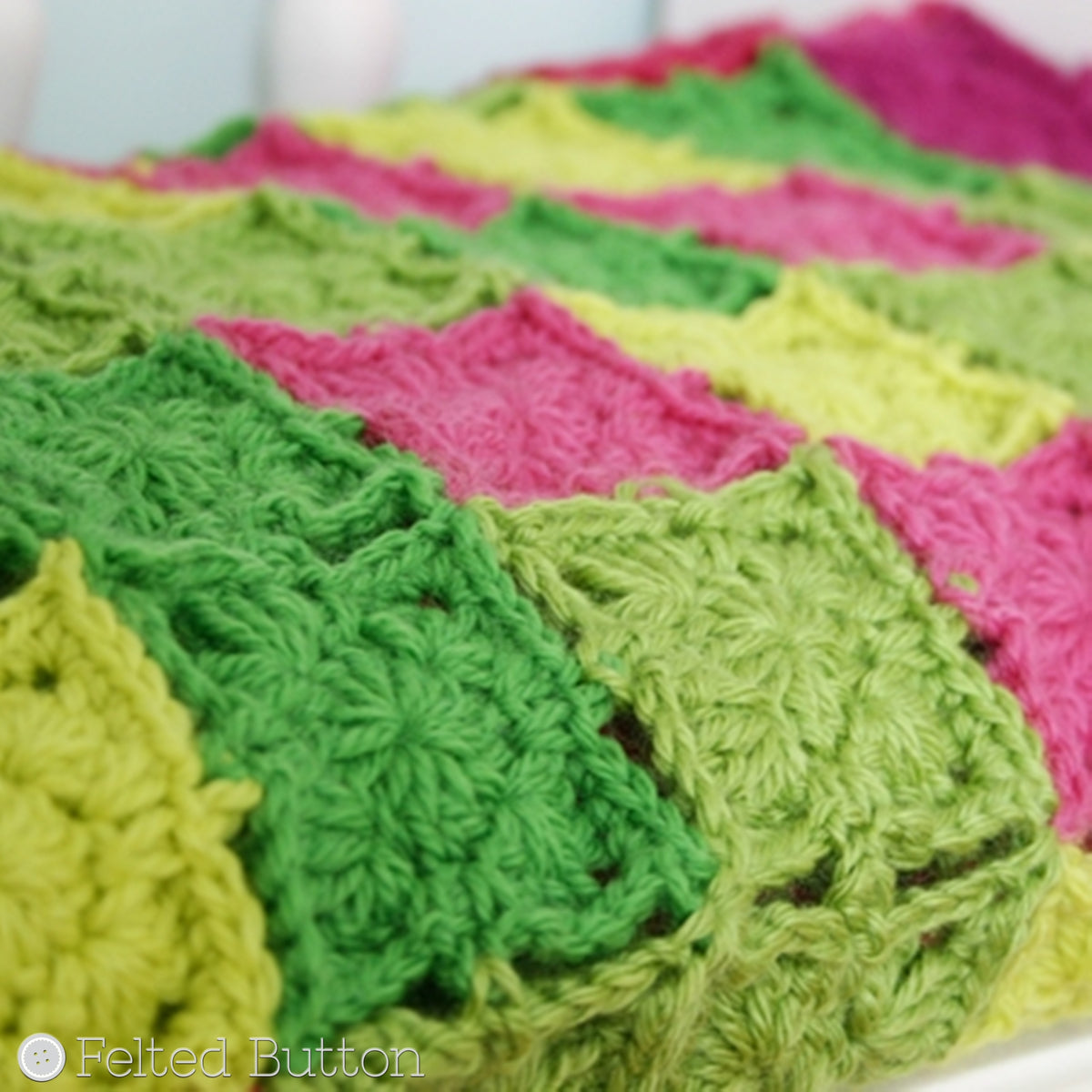 Pink and cheap green crochet blanket
