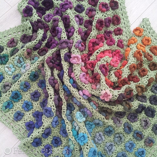 Flower garden crochet blanket sale