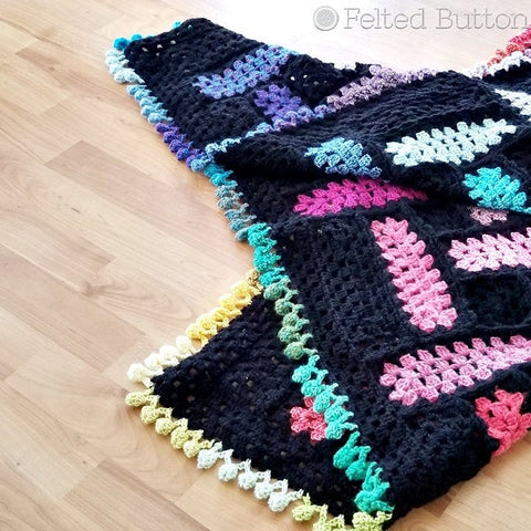 Warp and Weft Blanket | Crochet Pattern | Felted Button