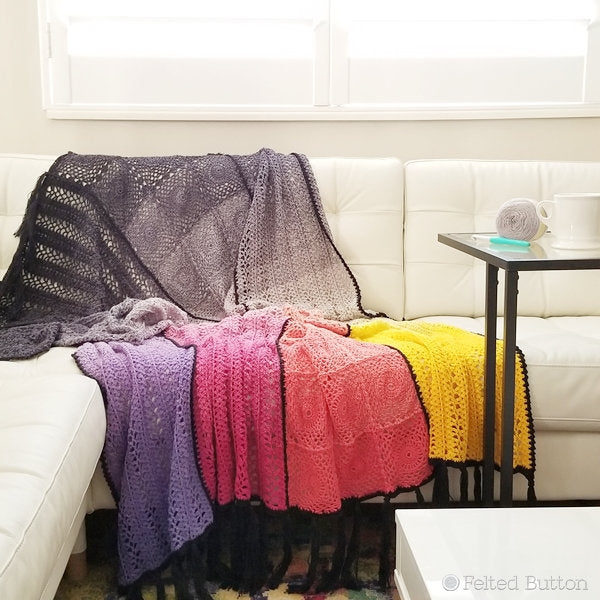 Aurora Blanket | Crochet Pattern | Felted Button