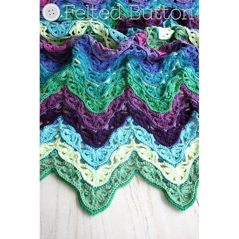 Brighton Blanket | Crochet Pattern | Felted Button