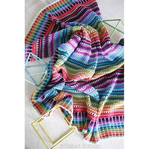 Skittles Blanket | Crochet Pattern | Felted Button