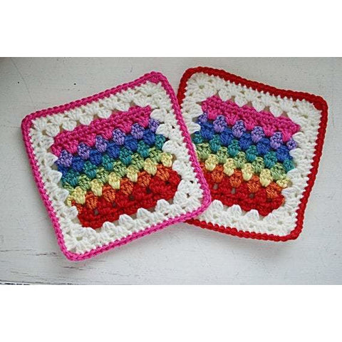 Granny Stripe Squared | Crochet Pattern | Felted Button