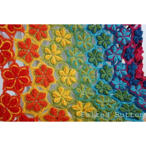 Star Fruit Blanket Rug | Crochet Pattern | Felted Button