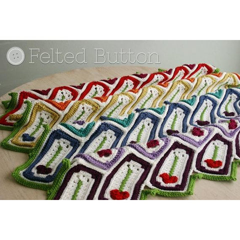 Mariposa Throw | Crochet Pattern | Felted Button
