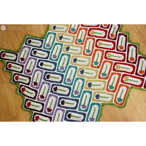 Mariposa Throw | Crochet Pattern | Felted Button