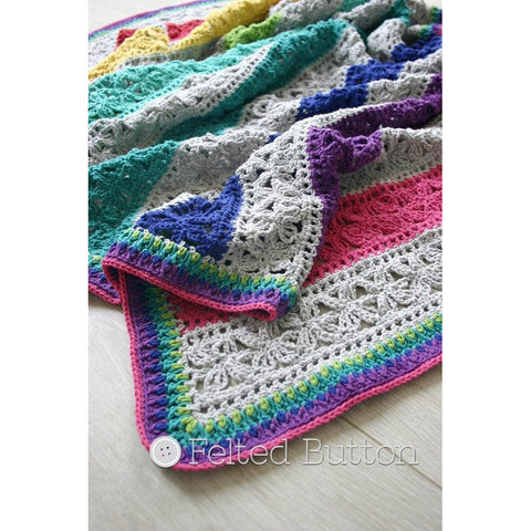 Under the Awning Blanket | Crochet Pattern | Felted Button