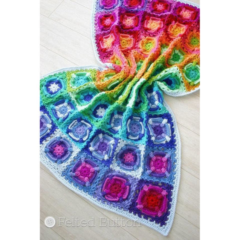 Kaleidoscope Eyes Blanket | Crochet Pattern | Felted Button
