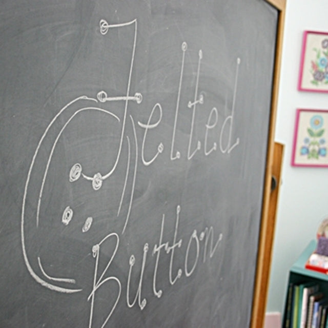 Chalkboard that says, Felted Button, Susan Carlson of Felted Button | Colorful Crochet Patterns