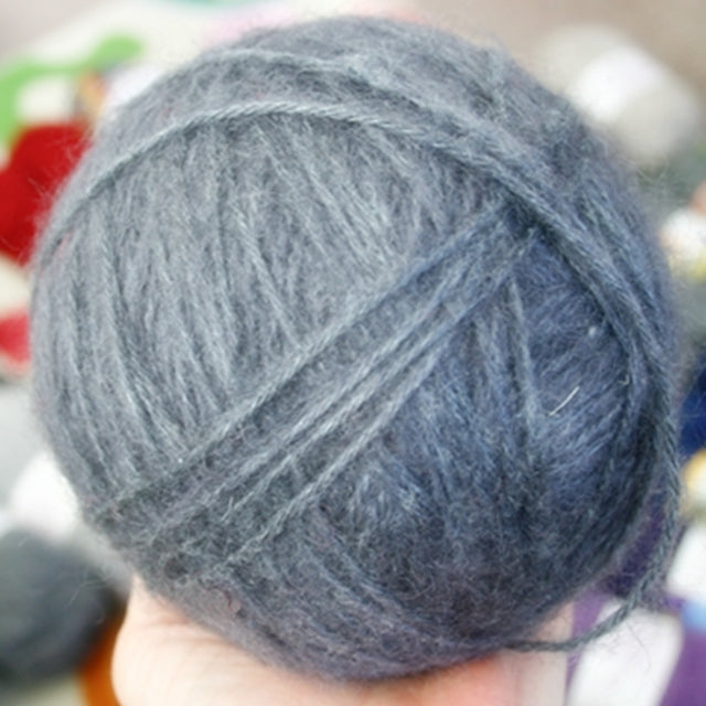 Large ball of yarn in gray blue, Susan Carlson of Felted Button | Colorful Crochet Patterns