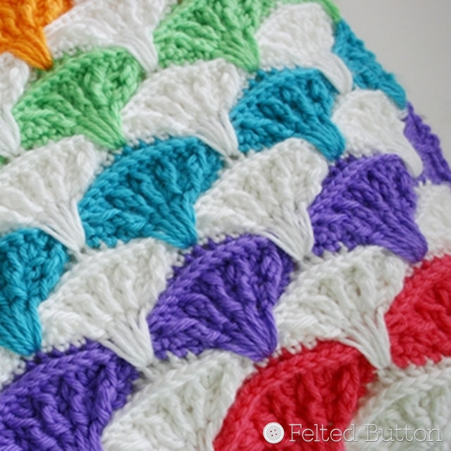 Paintbrush Blanket Afghan and Pillow crochet patterns by Susan Carlson of Felted Button | Colorful Crochet Patterns