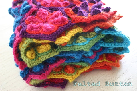 Star Fruit Blanket Rug | Crochet Pattern | Felted Button