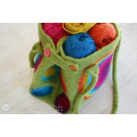 It's Stashing Tote | Crochet Bag Pattern  | Felted Button