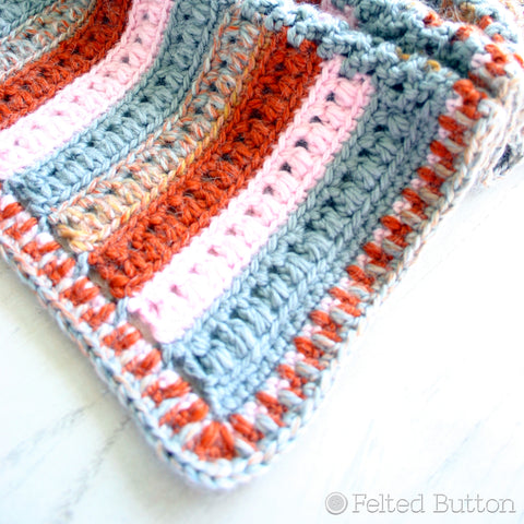 Arlington Blanket | Crochet Pattern | Felted Button