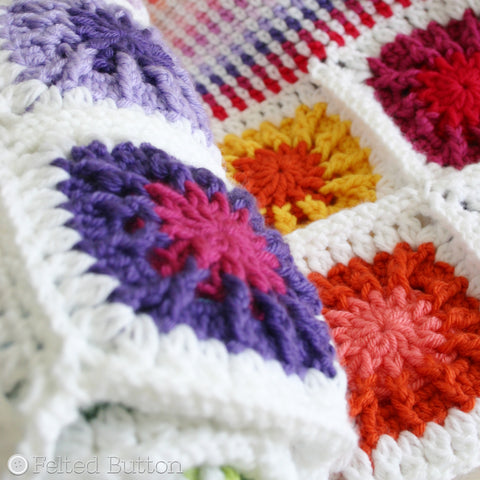 Around the Corner Blanket | Crochet Pattern | Felted Button