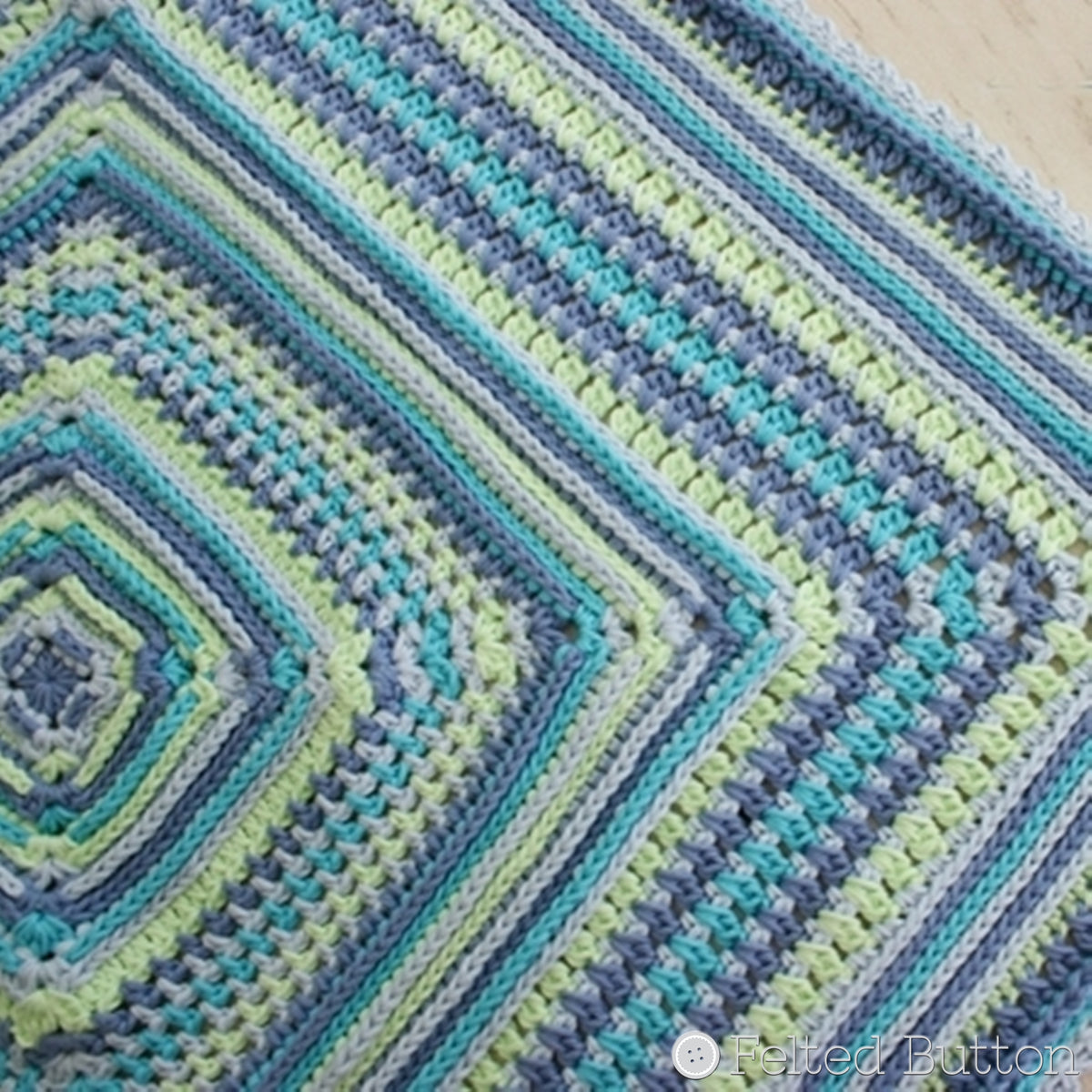 Breath of Heaven Blanket | Crochet Pattern | Felted Button