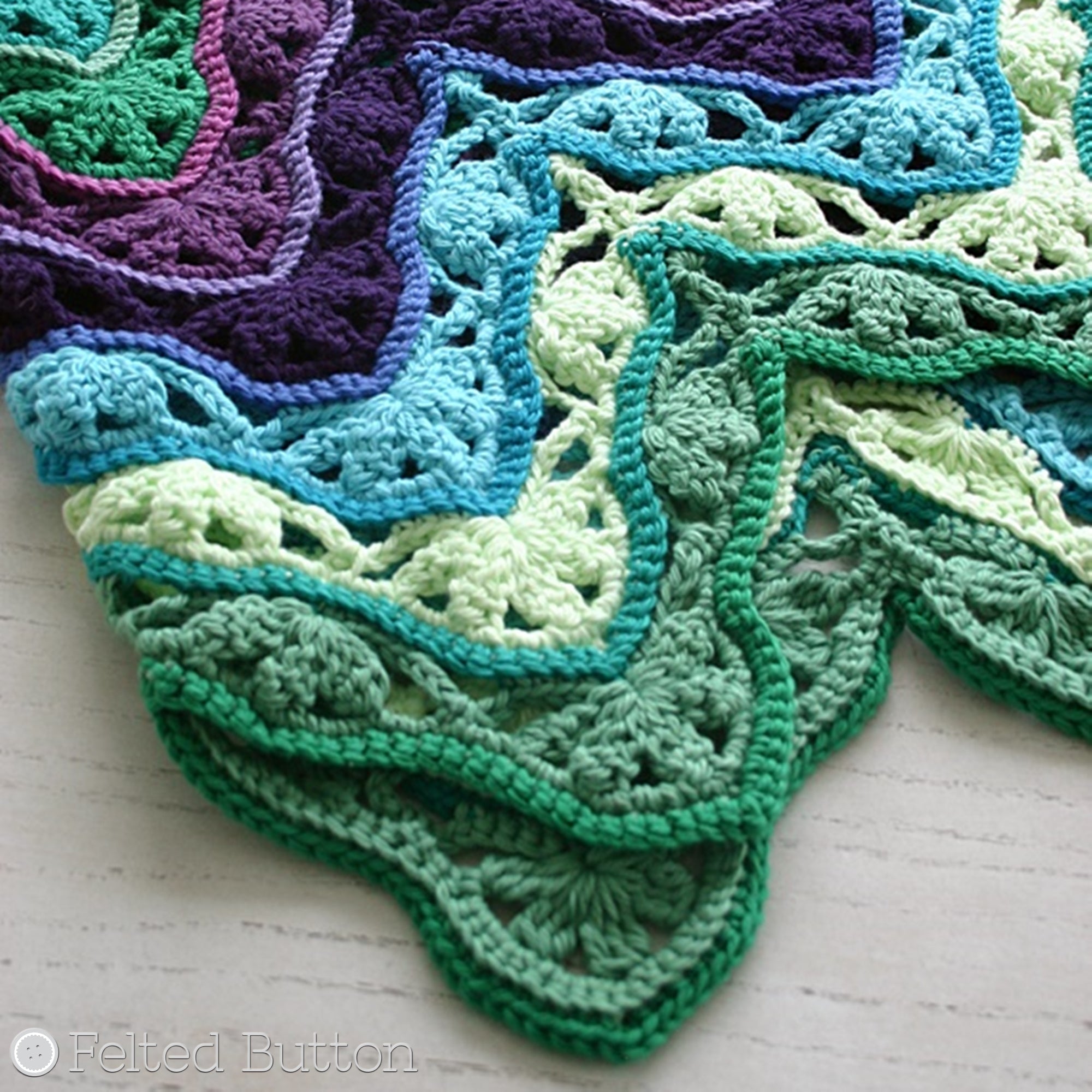 Brighton Blanket | Crochet Pattern | Felted Button