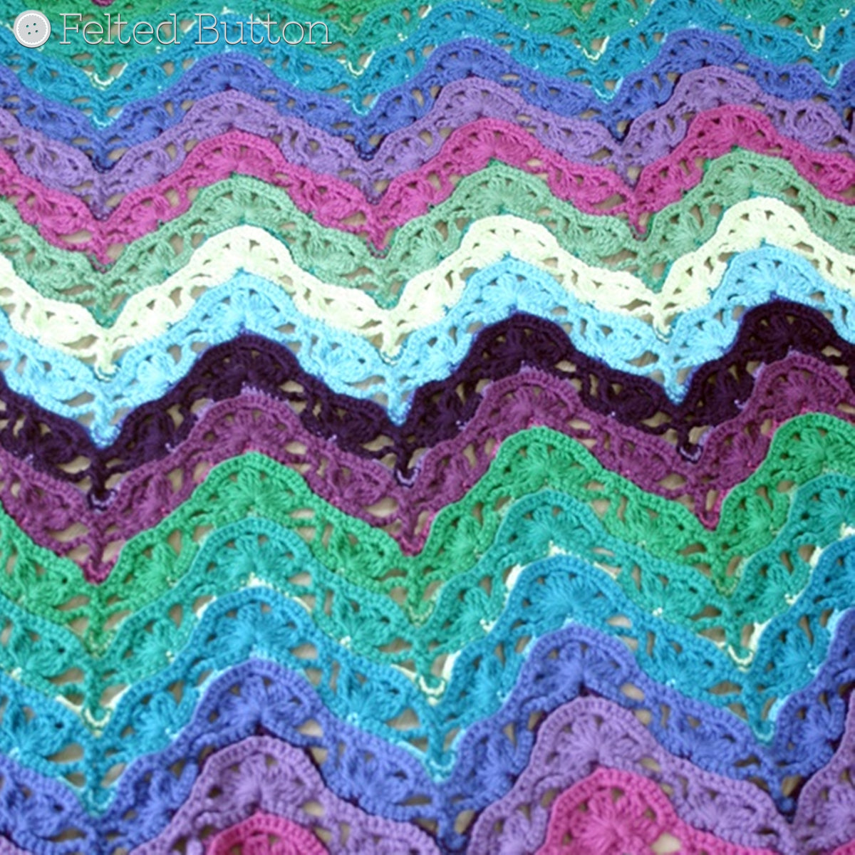 Brighton Blanket | Crochet Pattern | Felted Button