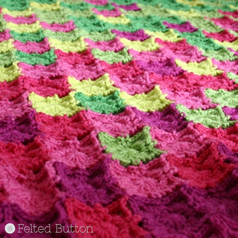 Flying Colors Blanket | Crochet Pattern | Felted Button