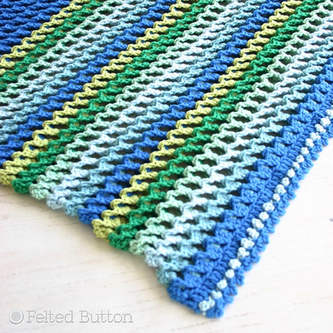 Irish Sea Blanket | Crochet Pattern | Felted Button