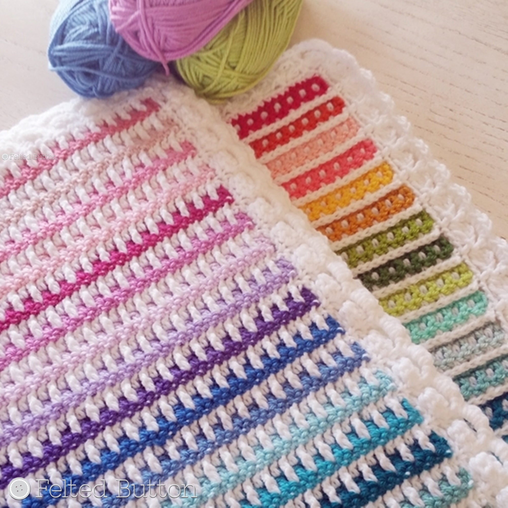 Janus Blanket | Crochet Pattern | Felted Button