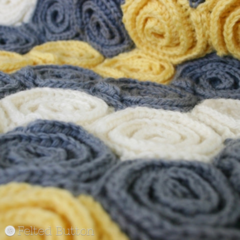Let's Twirl Blanket & Rug | Crochet Pattern | Felted Button
