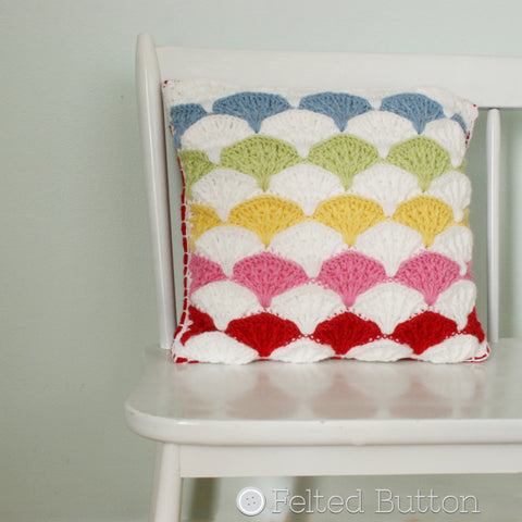 Paintbrush Pillow and Blanket | Crochet Pattern | Felted Button