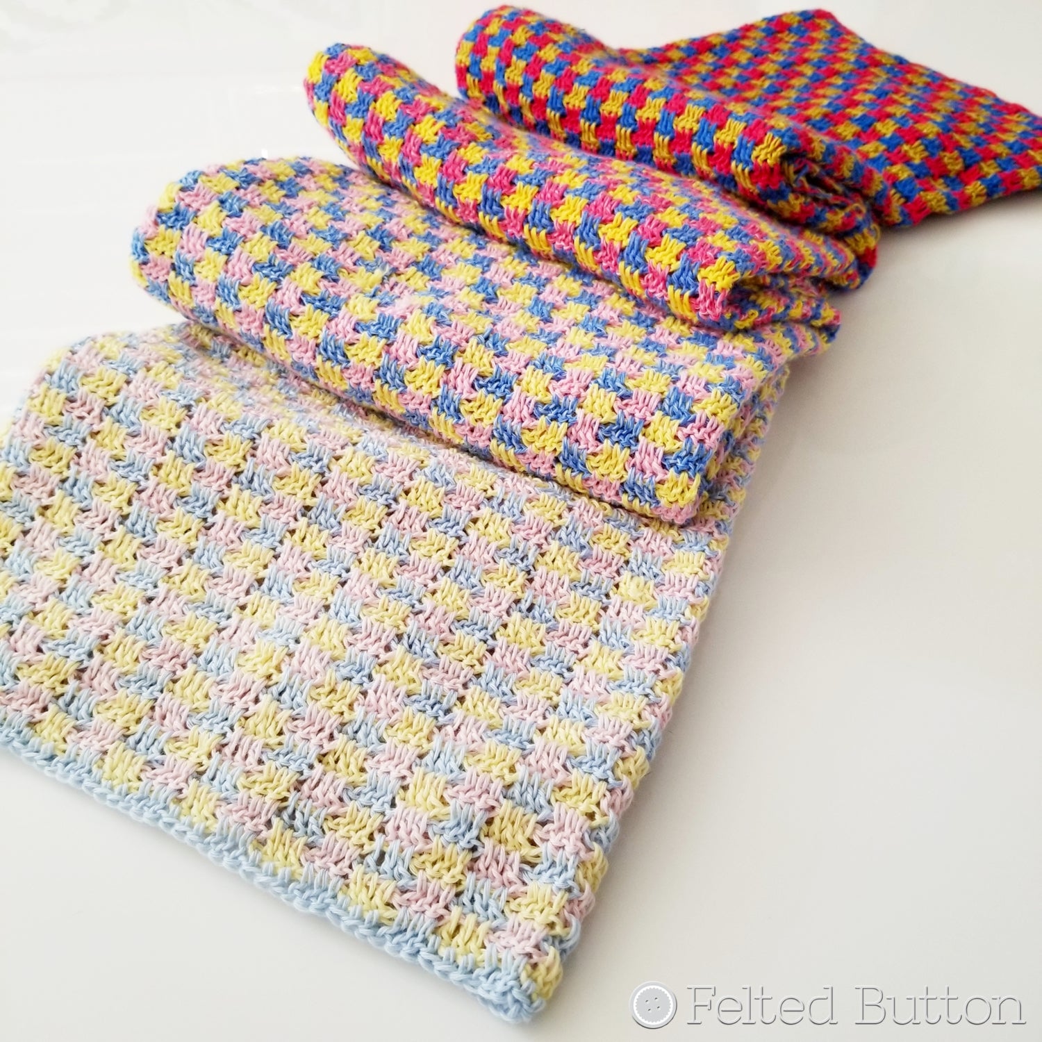 Trio Blanket | Crochet Pattern | Felted Button