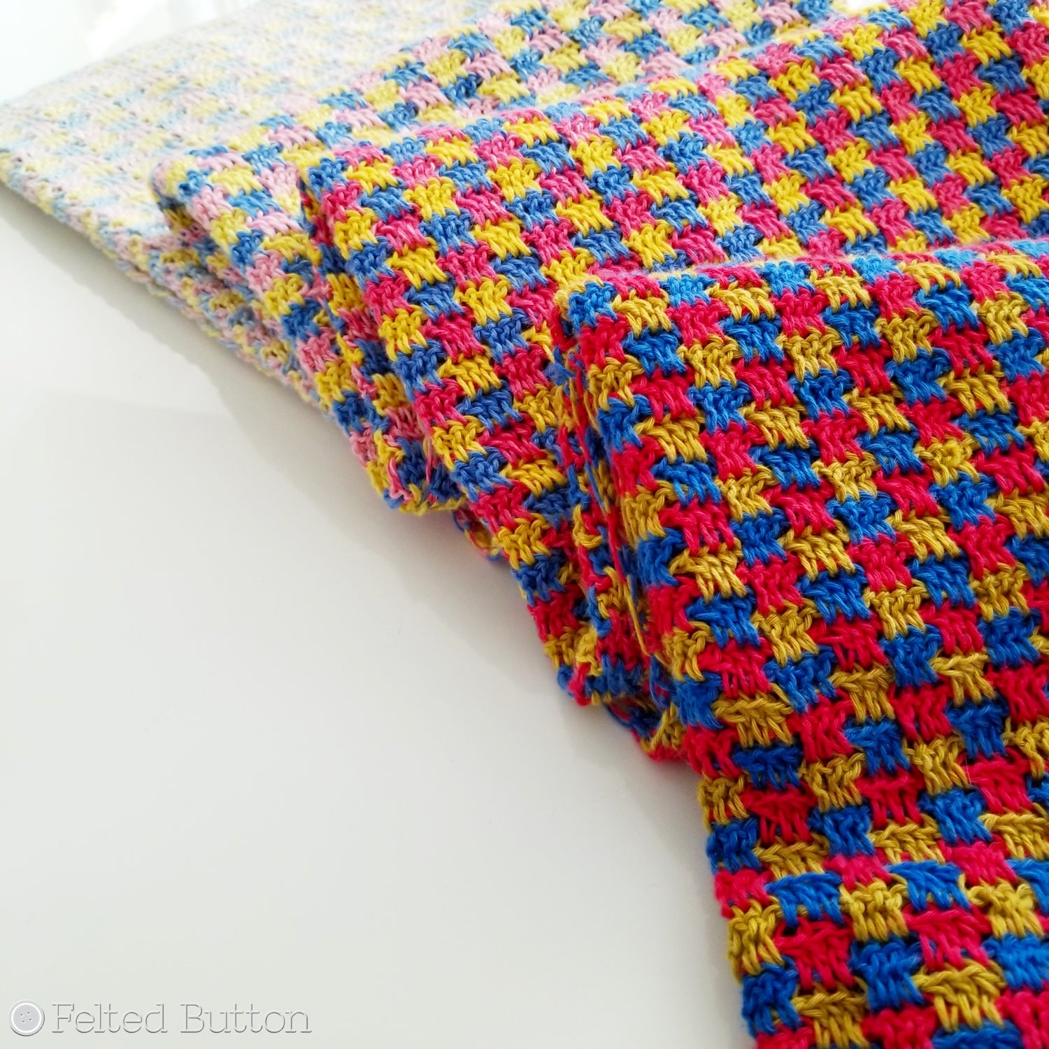 Trio Blanket | Crochet Pattern | Felted Button
