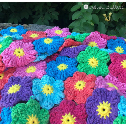 Waikiki Wildflower Blanket | Crochet Pattern | Felted Button