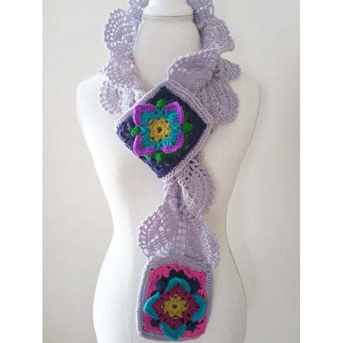 Lacey Rock Cress Scarf | Crochet Pattern | Felted Button