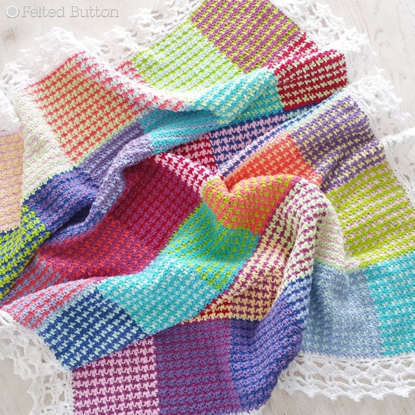 Washburn Blanket | Crochet Pattern | Felted Button