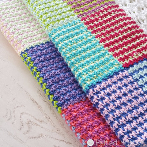 Washburn Blanket | Crochet Pattern | Felted Button