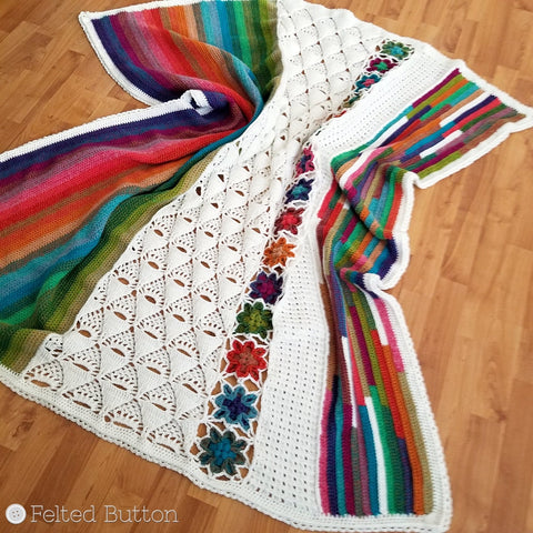 5th Dimension Blanket | Crochet Pattern | Felted Button