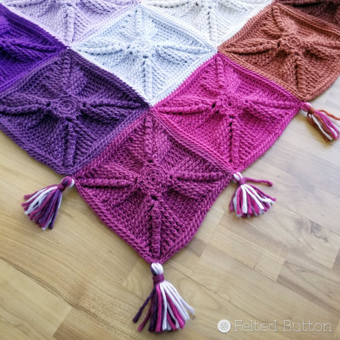 Asanas  Blanket | Crochet Pattern | Felted Button
