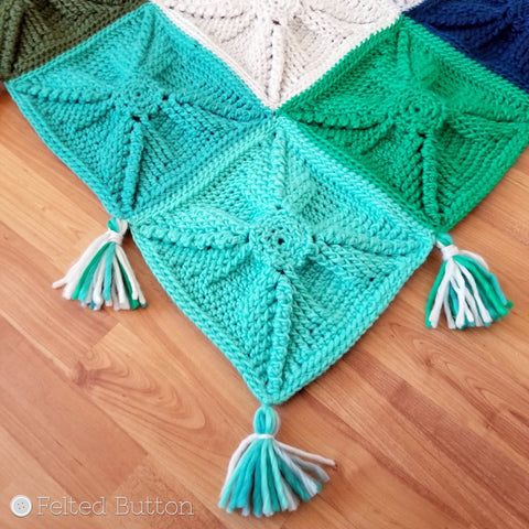 Asanas  Blanket | Crochet Pattern | Felted Button