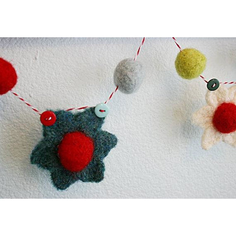 Berries and Blooms Bunting | Crochet Pattern | Felted Button