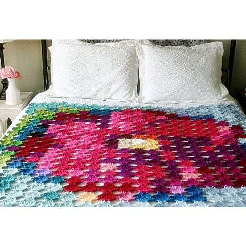Pointillism Posie Blanket | Crochet Pattern | Felted Button