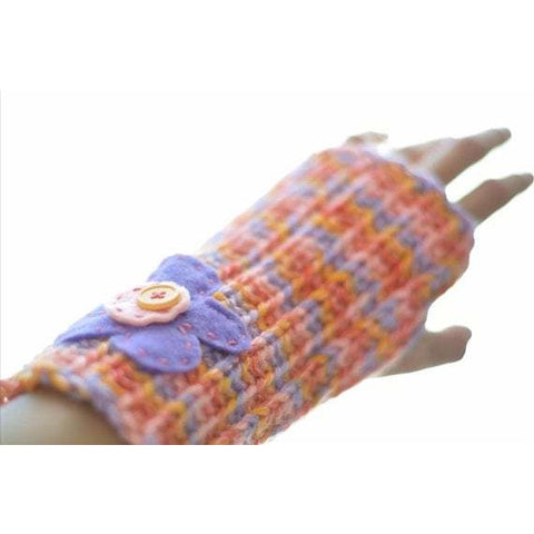 Ribbed Wrist-Warmers | Crochet Pattern | Felted Button