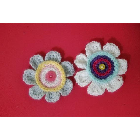Olivia's Flower Applique | Crochet Pattern | Felted Button