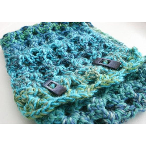 Sea Ice Cowl & Mittens | Crochet Pattern | Felted Button