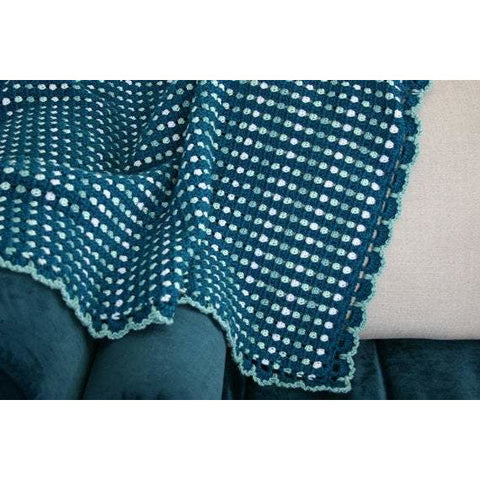 Dit Dah Blanket | Crochet Pattern | Felted Button