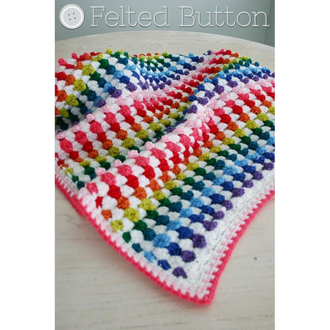 Cuppy Cakes Blanket | Crochet Pattern | Felted Button