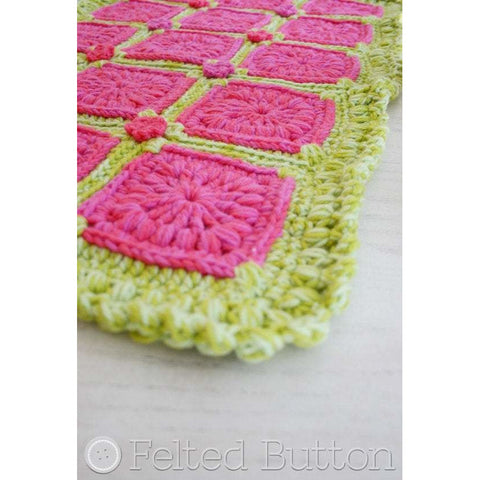 Melon Berry Rug | Crochet Pattern | Felted Button