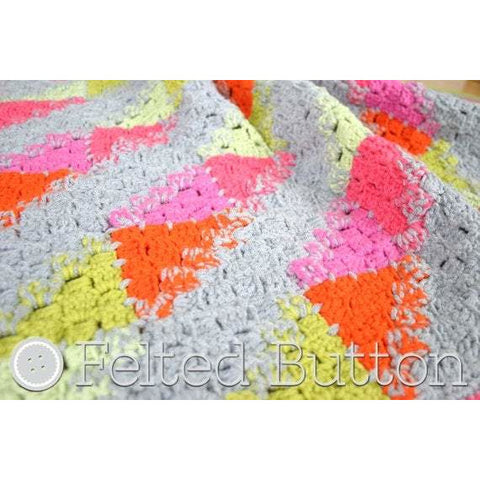 Puzzle Patch Blanket | Crochet Pattern | Felted Button