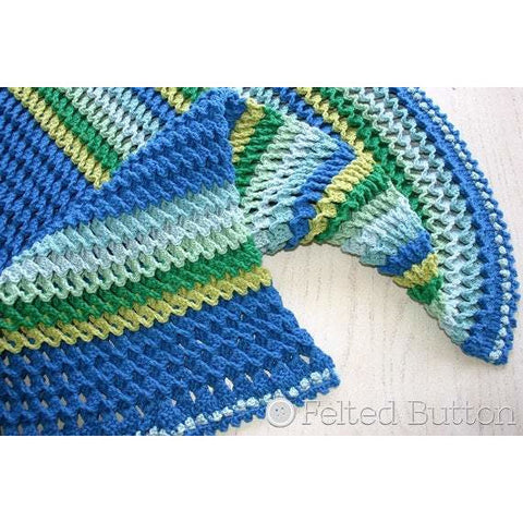 Irish Sea Blanket | Crochet Pattern | Felted Button